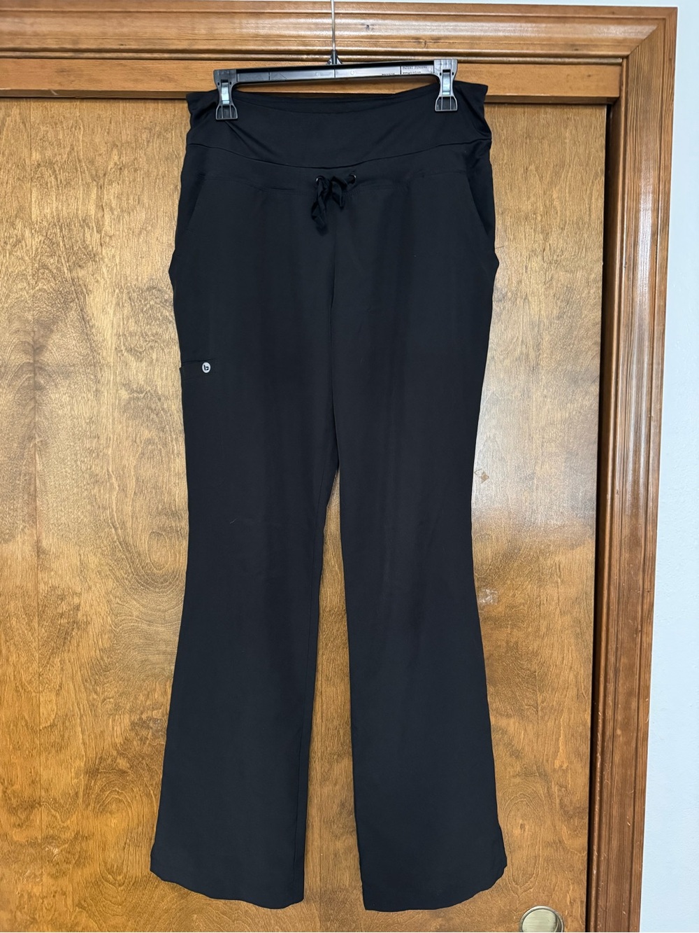 Barco Uniforms Black Boot Cut Drawstring Scrub Pants